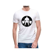 Silhouette Bodybuilding Erkek Beyaz Tshirt