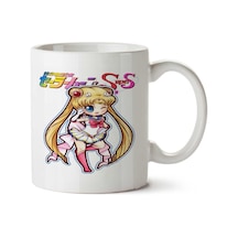 Sailor Moon Super S Cute İki Tarafı Baskılı Kupa Bardak Çok Renkli