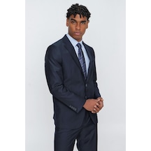 İmza Lacivert Gabardin Mono Yaka 4 Drop Comfort Fit Rahat Kesim Basic Takım Elbise 1001245009 Lacivert