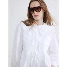 Lcw Modest Ekru Bebe Yaka Bağlama Detaylı Bluz
