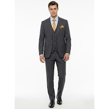 Presto Erkek Slimfit Armürlü 6 Drop Yelekli Takım Elbise Füme 786-070 Gri Presto Erkek Slimfit Armürlü 6 Drop Yelekli Takım Elbise Füme 786-070 Gri
