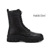 Gönderi(R) Gönderi R Kadın Siyah Floter Fermuarlı Kauçuk Taban Hakiki Deri Postal Bot Gkzb13455415 Siyah Floter