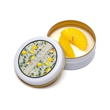 Limon Çiçeği Kokulu Vegan Teneke Mum Açık Mavi