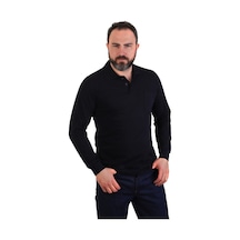 ESER - Polo Yaka Uzun Kol Penye İş Tişörtü - Cepli - Lacivert