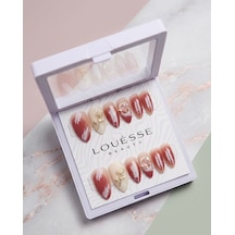 Louésse Rose Dust Takma Tırnak 12 Li Nude Kiremit Ton Altın Detaylı Elegant Nail