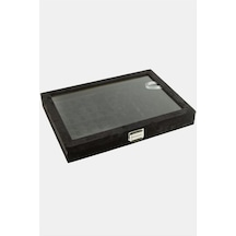 Cam - 172 - Kapaklı Anfora Kumaş Tırnaklı Yüzük Standı 24x34 - Glblseme - Cm Siyah