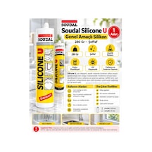 Soudal Şeffaf Slikon 280gr Genel Amaçlı Silikon Transparent