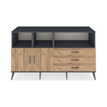 Kronos Konsol 5 Raflı 3 Çekmeceli 2 Kapaklı 176x59x99 Antrasit-ça Antrasit-çam