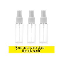 5 Adet 30 Ml Sprey Başlıklı Şişe Kolonya-Dezenfektan Boş Şişesi