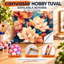 Sayılarla Boyama Numaralı Tuval Seti Boya Fırça Dahil 40x50 Cm Manolya Rüyası