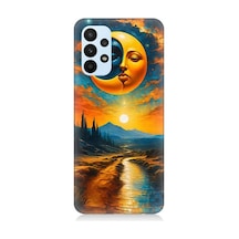 Samsung Galaxy A33 Uyumlu Ay Ve Güneş Yolu Desenli Silikon Kılıf Çok Renkli