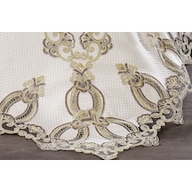 Finezza Hale Lüks Güpürlü Poly/Pamuk Kumaş Krem Çeyiz Seti 12 Par Krem