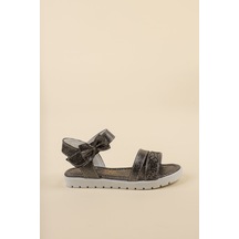 GİMER - Termo Taban Tek Bant Taşlı Kız Çocuk Sandalet - VRKN1... Platin