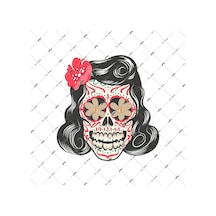 Bay Etiket Skl5 Cicek Gozlu Sugar Skull Kurukafa Sticker