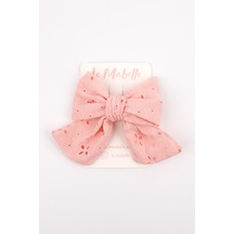 Somon Fisto Fiyonk Kız Çocuk Klips Toka Pembe