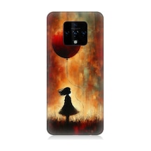 Tecno Camon 16 Uyumlu Balonlu Küçük Kız Desenli Silikon Kılıf Çok Renkli