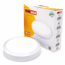 20w Beyaz Metal Kasa Sıva Üstü Yuvarlak Ledli Glop Armatür Ip20 6500k - 1800lm E1212/b 4915 Abanoz