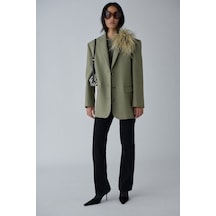 Suud Collection Yeşil Gina Kaşe Blazer Ceket