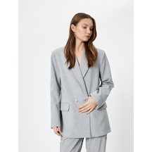 Koton Blazer Ceket Kruvaze Çift Düğmeli Ters Yaka Cepli Astarlı Gri Melanj 4sal50014ıw Gri Melanj Koton Blazer Ceket Kruvaze Çift Düğmeli Ters Yaka Cepli Astarlı Gri Melanj 4sal50014ıw Gri Melanj