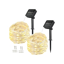 Solar Peri Işıkları Dış Mekan, 2'li Paket 100 Led'ler Peri Işıkları Dış Mekan Güneş 10 Metre Standart