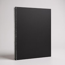 Çizgisiz Spiralli Not Defteri, A4 Boyut 21x29,7 Cm , 60 Yaprak, 90gr. Ivory Kağıt, Ofis İçin İdeal Siyah Kapak Çok Renkli