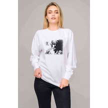 Anime Death Note Baskılı Beyaz Kadın Sweatshirt (528320714)