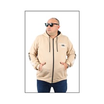 Moc Grande Mocgrande Büyük Beden Erkek Fermuarlı 3ip Sweat Everything 22737 Bej
