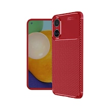 Oppo A38 Kılıf Auto Focus Karbon Kapak Kırmızı
