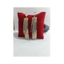 Sallantılı Taşlı Küpe Altın