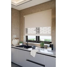 Neya Lazer Kesim Mat Stor Perde, Lazer Kesimli Klasik Serisi, C-101002 Ekru Renk