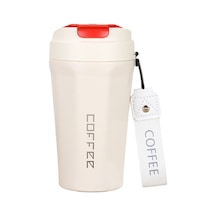 Komple 304 L Çelik Beyaz  410 ml Kahve El Termos Mug cin398by