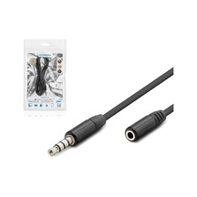 Hdx1012 3.5mm Trrs 4 Kutuplu Aux Uzatma Kablosu 1.2 Metre, Mikrofon Ve Ses Destekli Kulaklık Uzatıcı - Oyun Konsolu, Laptop Ve Telefon Uyumlu Siyah
