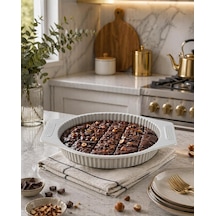 Falez Tart Kalıbı, Seramik, Krem