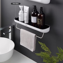 Ecoco Duvara Yapışkanlı Banyo Ve Mutfak Düzenleme Rafı Havlu Askı Beyaz