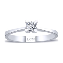 Lova E Renk 0,18 Karat Pırlanta Tektaş Yüzük - 1070124