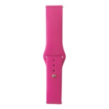 Samsung Galaxy Uyumlu  Watch Active 2 44mm Band Serisi 20mm Klasik Kordon Silikon Strap Kayış - Barbie Powder