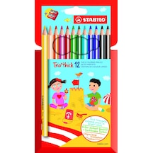 Stabilo Trio Thick 12 Li+kalemtıraş Hartung Çok Renkli