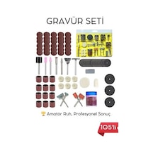 105 Parça Profesyonel Çok Amaçlı Zımpara Taşlama Gravür Kesme Cilalama Uç Seti 722512