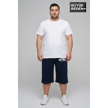 Süperlife Büyük Beden Erkek Şort New York Baskılı Rahat Kalıp 3xl-6xl Spr26bsr591-05 Lacivert
