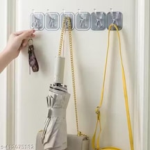 3b Trend Koparılabilen Kendinden Yapışkanlı Figürlü 6'lı Askı Gri Gri