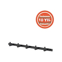 Çelik Banyo Paslanmaz Pirinç Mat Siyah Mercan 5 Li Askılık Havlu Askısı Siyah