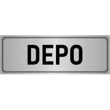 Metal Yönlendirme Levhası, Departman Kapı İsimliği Depo 7x20 cm Gümüş Renk