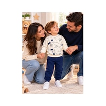 Messlife Eğlenceli Desenli Çocuk Eşofman Takımı Kahve Rengi - 929624379 Kahve Rengi