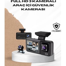 Wi-fi Bağlantılı Full Hd Araç Kamera Seti 3 Kameralı Park Koruma Ve Döngü Kayıt 02578346