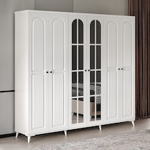 GuneyStore Roma 6 Kapaklı Komple MDF Aynalı Gardırop