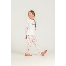 Minipomes 3-9 Yaş Kız Çocuk Cool Tedy Bear Süprem Pijama Takım Pembe