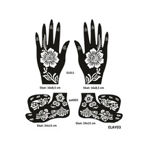 Airbrush Tattoo Karanfil Model El + Ayak Kına Kalıpları 4'lü