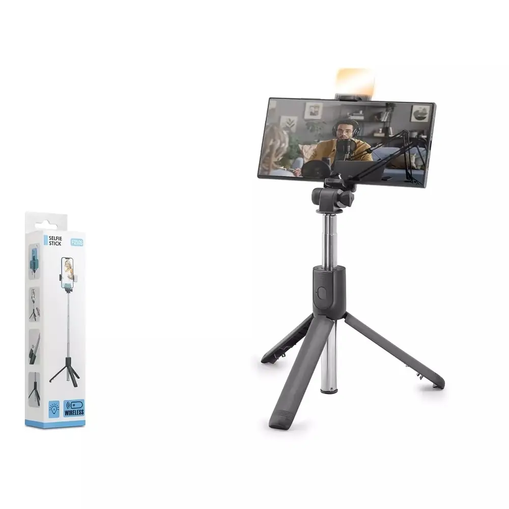 Nodar Nd-1038 Telefon Tripodu Ve Selfie Çubuğu Seti Bluetooth 5.0 Kumandalı Led 69 Cm - Siyah