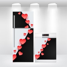 Buzdolabı Ve Bulaşık Makinesi Kapak Sticker Folyo Kaplama Kalpler (362797080)