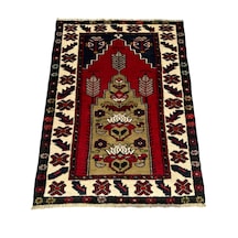 El Dokuma Sıfır Kök Boya Seccade 85x115 Yün Namazlık